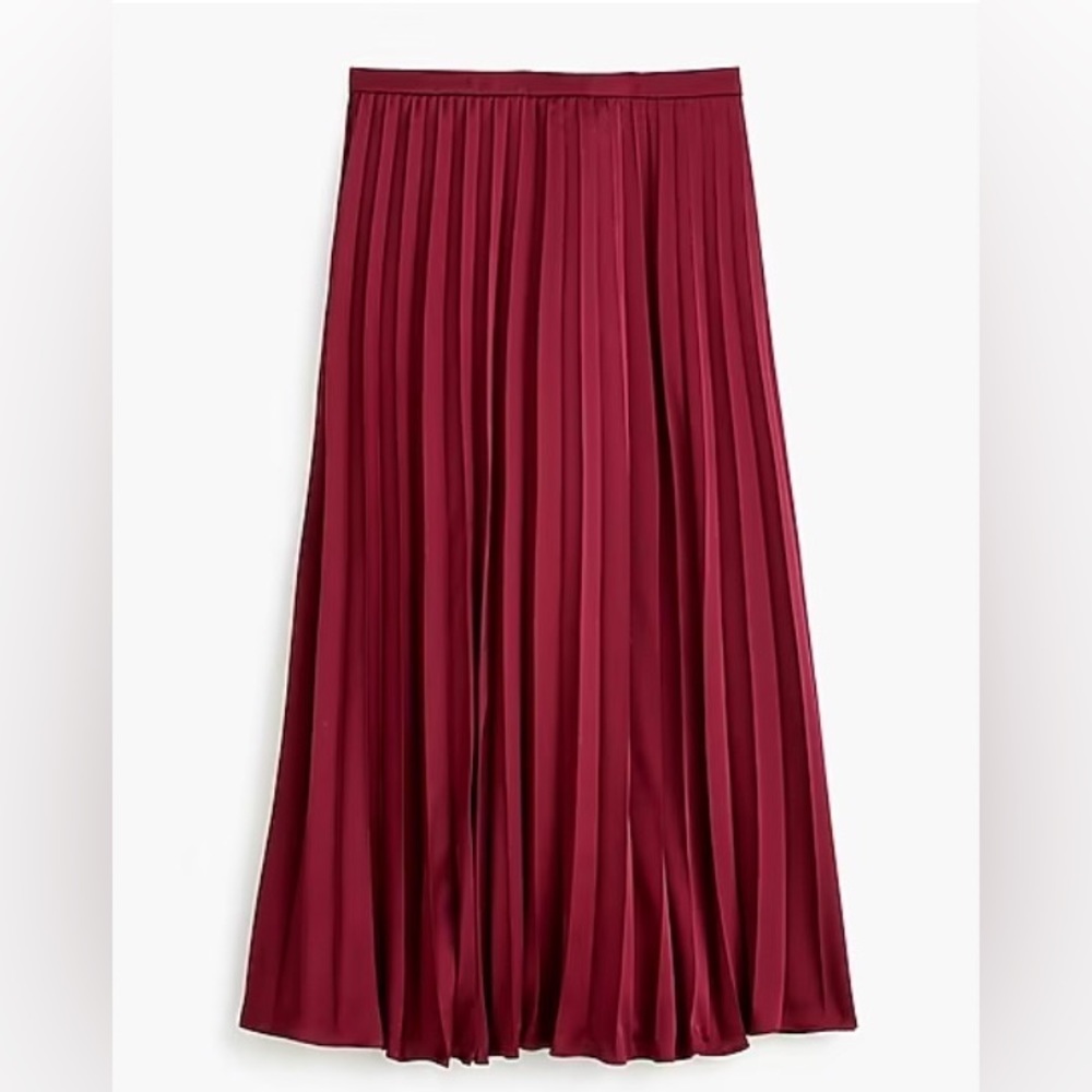 J.Crew Pleated Midi Skirt in Burgundy Sz 16